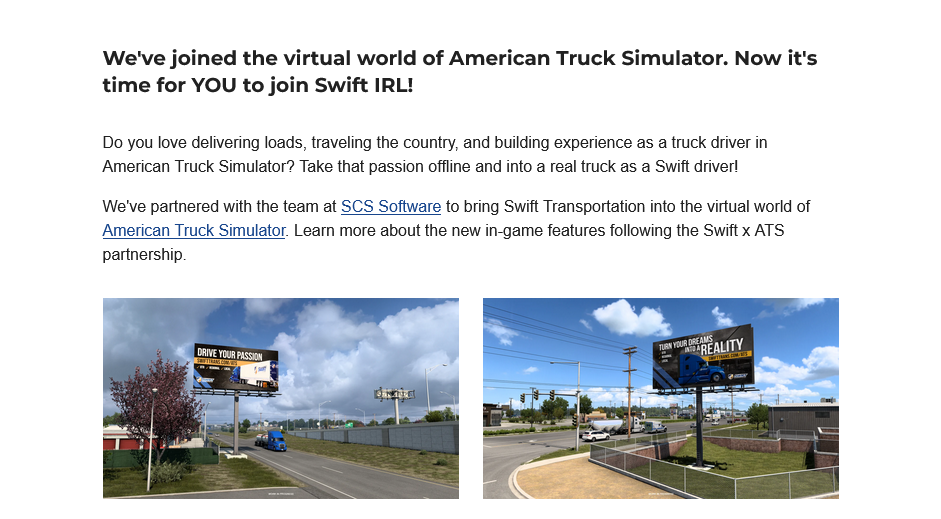 多家卡車公司表示有意雇傭《美國卡車模擬》玩家