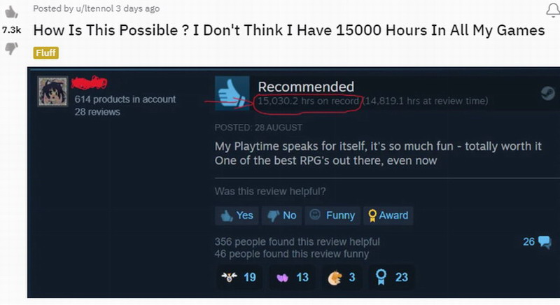 真愛粉！Steam有玩家在一款遊戲中時長超過15000小時