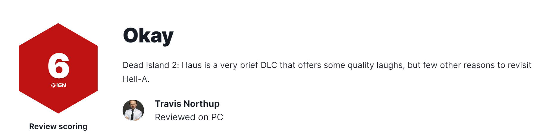 《死亡島2 DLC》IGN 6分：內容簡短、不值得入手