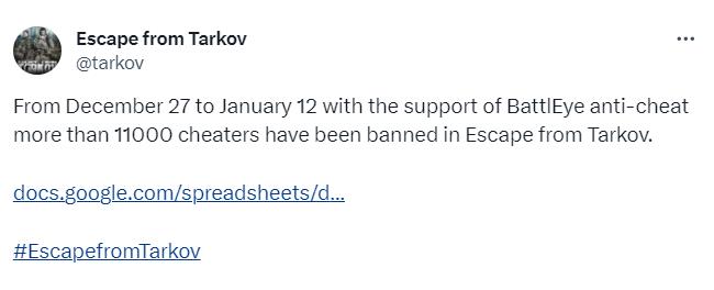開年兩周時間 《逃離塔科夫》已封禁超過萬名作弊者