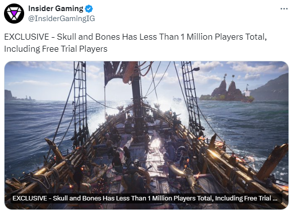 《怒海戰記》玩家數未達到100萬 育碧卻似乎感到滿意