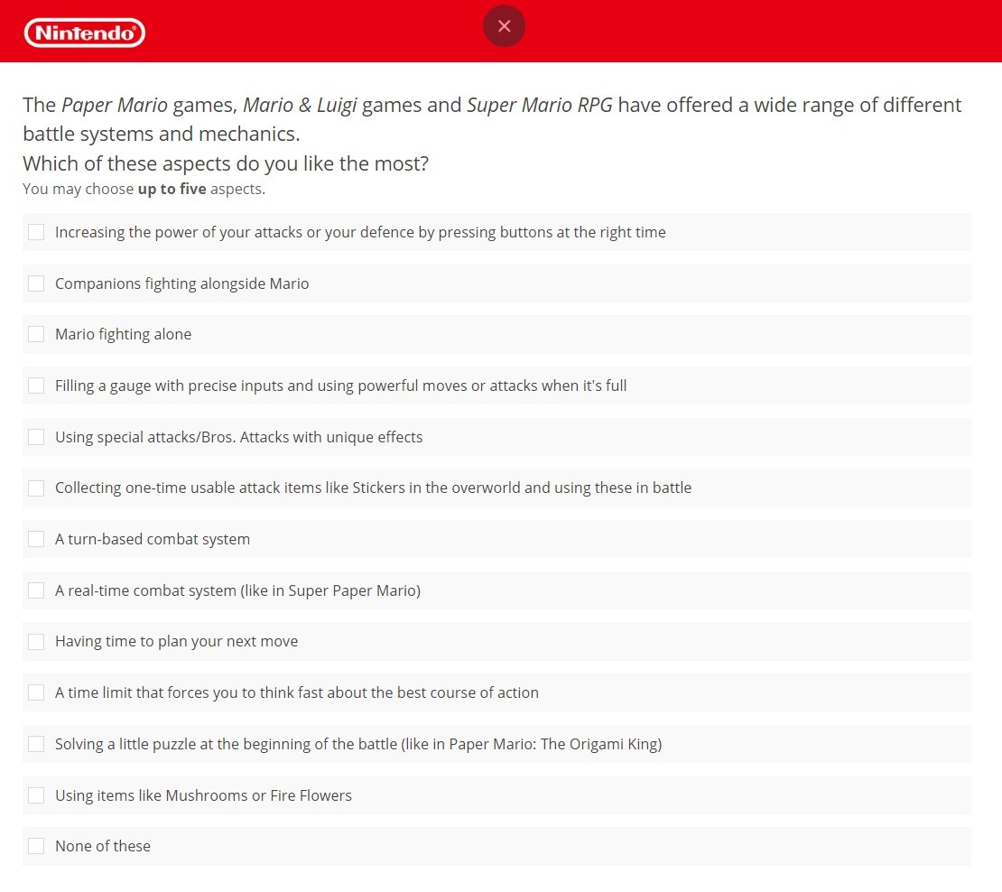 任天堂調查問卷想知道玩家對《瑪利歐》遊戲的看法